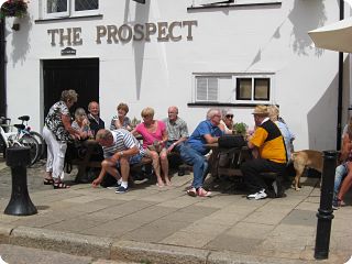 Members enjoying the afternoon sunshine